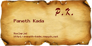 Paneth Kada névjegykártya